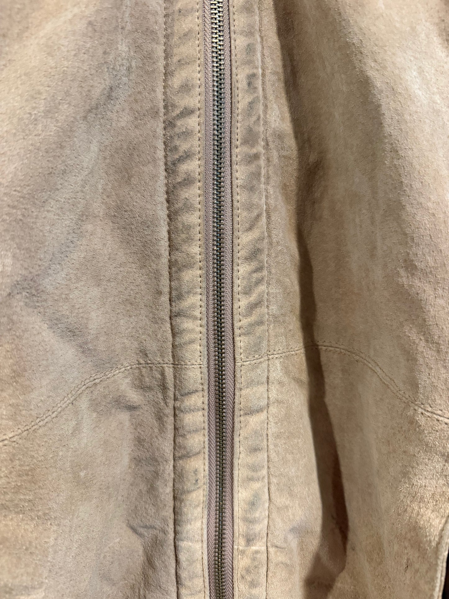 St. Johns Bay Leather Suede & Faux Fur Coat Women's - M