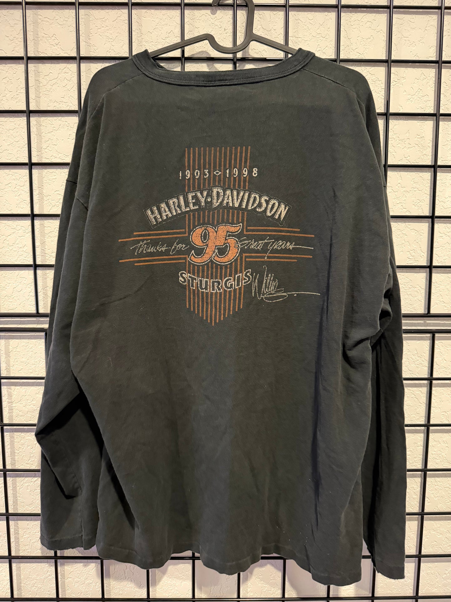 1998 Harley Davidson Henley Long Sleeve - XL