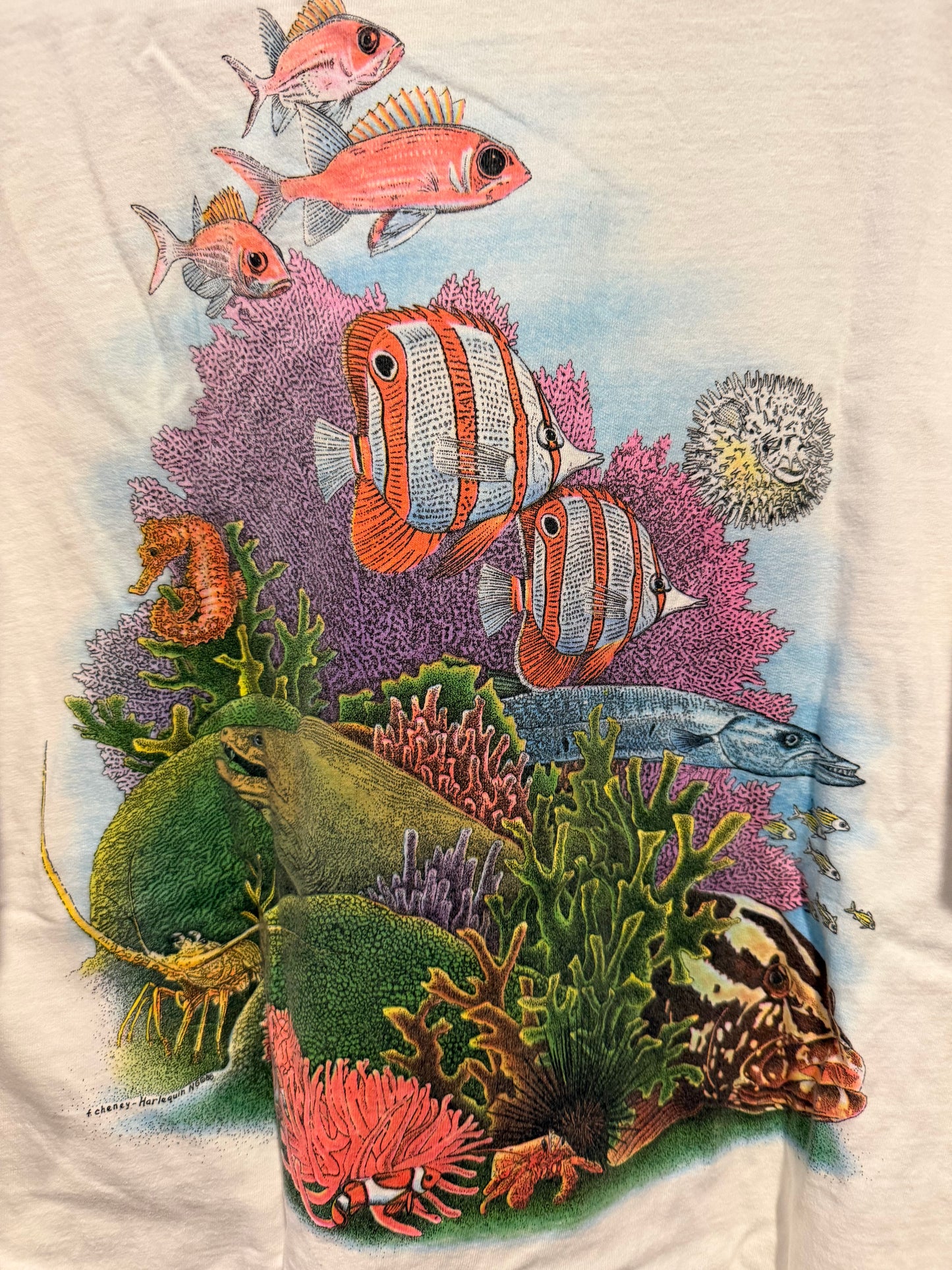 HarleQuin N.G sea Ocean Animal Single Stitch 1988 T-Shirt - XL