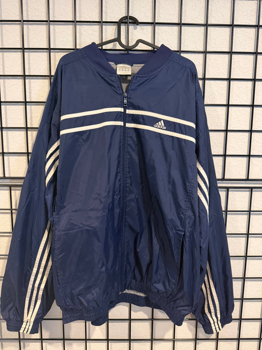 Y2K Adidas Stripes Windbreaker Jacket - XL