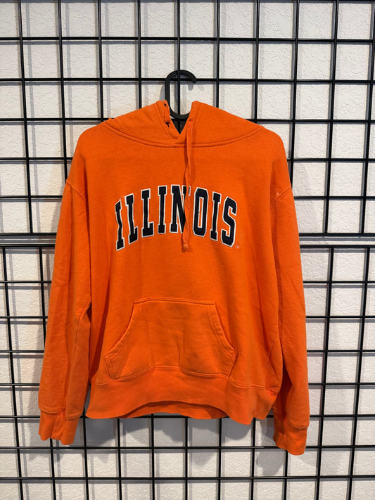 Embroidered University Of Illinois Hoodie - L