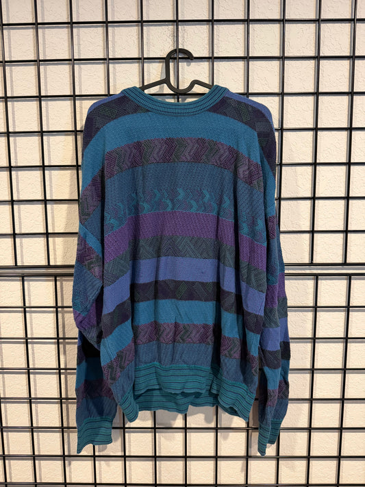 Colours By Alexander Julian Multi Pattern Sweater - L