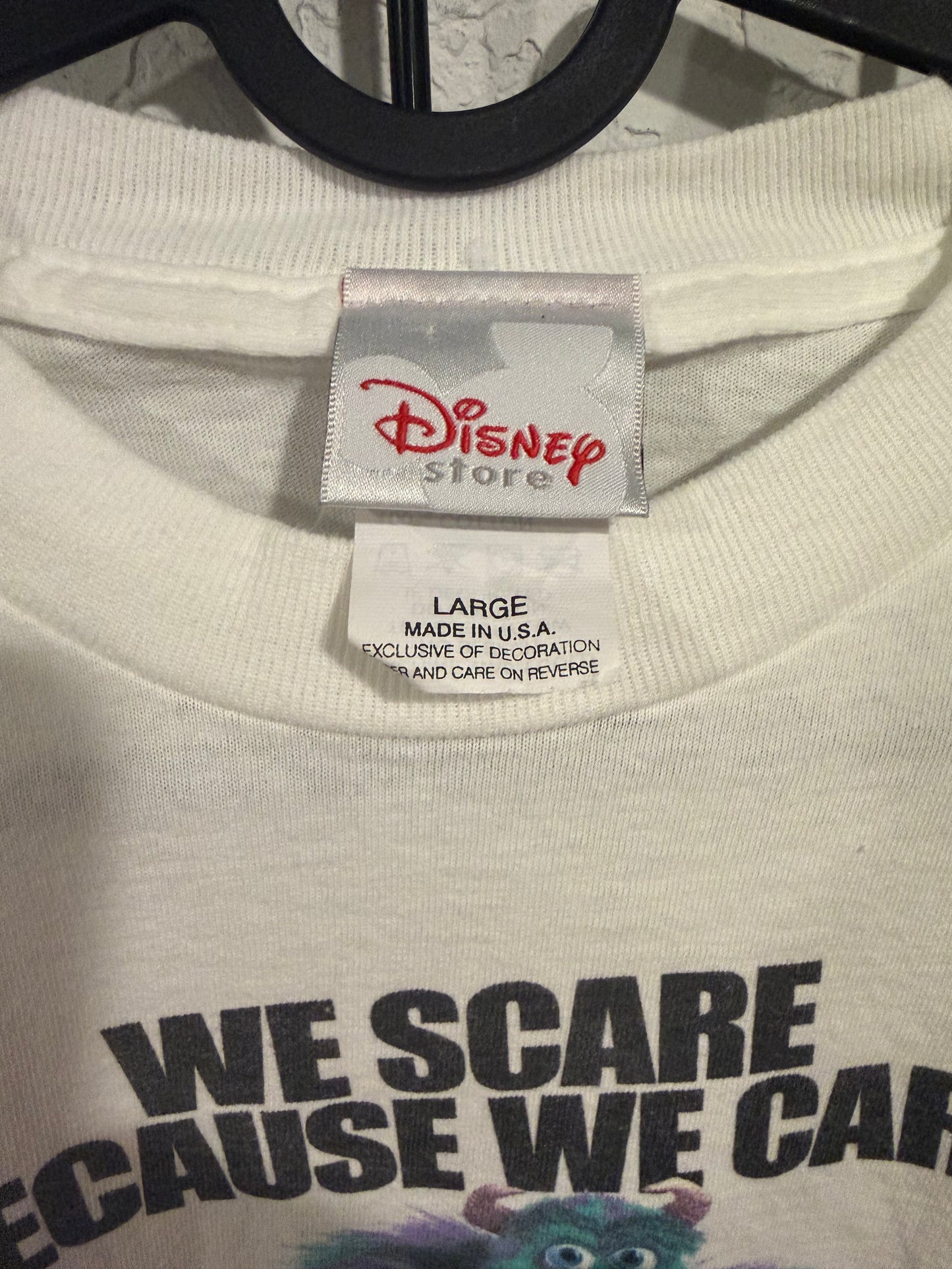 Vintage Promotional Monsters Inc Pixar Shirt "We Scare Because We Care" - L