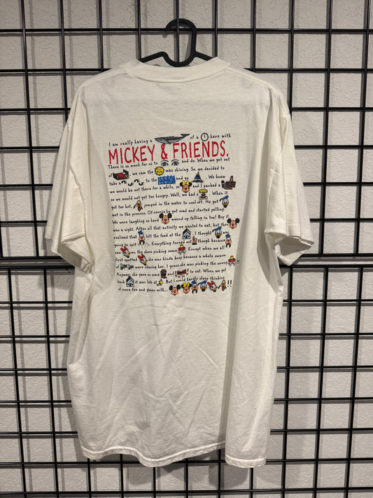 90's Single Stitch Mickey Mouse and Friends Pocket shirt - XL