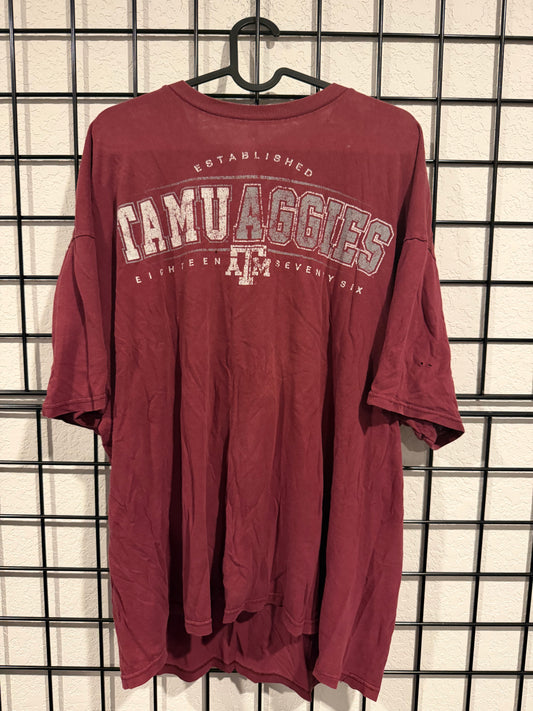 TAMU AGGIES Distressed T-Shirt - 2XL
